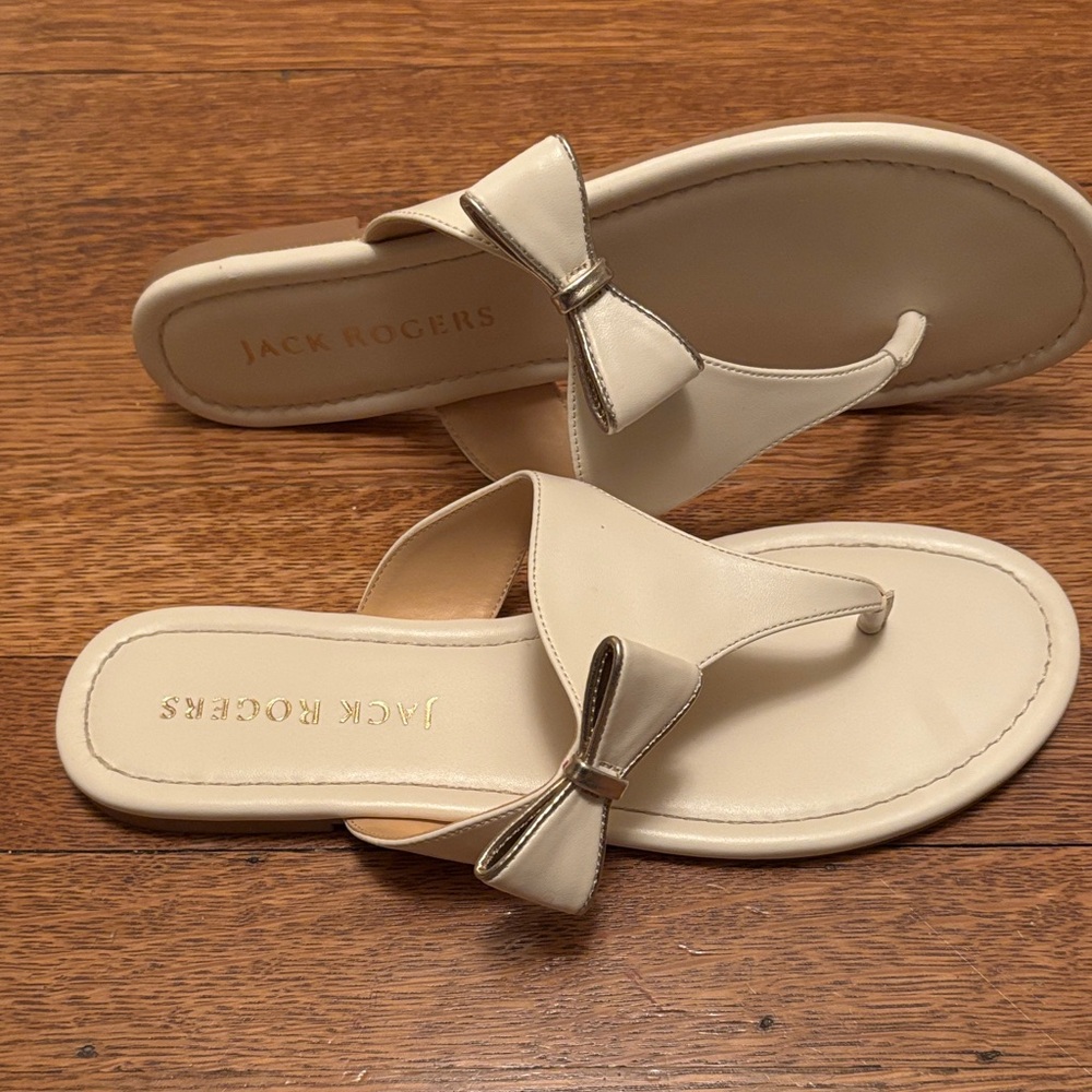 Jack Rogers Women's White Sandals with Bow Accent - Picture 3 of 4